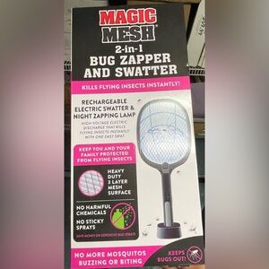 Rechargeable Electric Bug Swatter & Night Zapping Lamp - Pink/Black